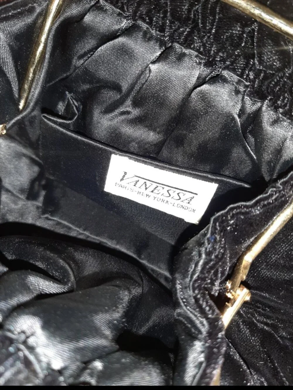 Vintage Vanessa velvet clutch mini purse on chain clasp coin evenings